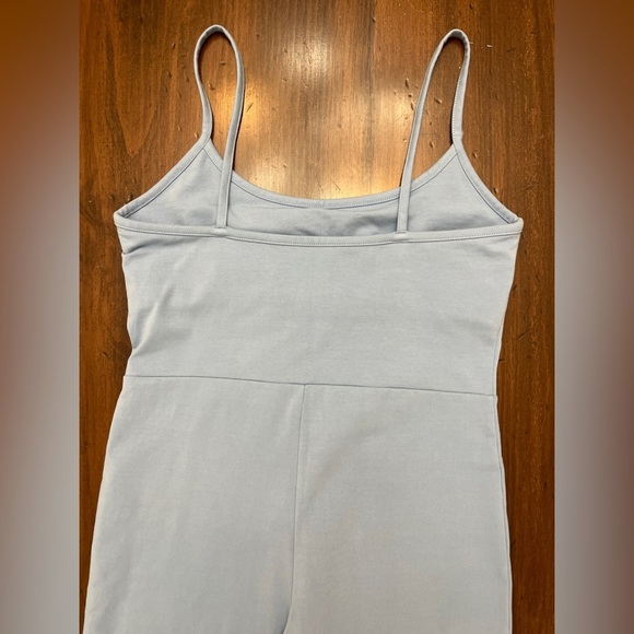 Madewell Biker Unitard Size Large Dusty Blue Activewear Athleisure Beach Summer - Picture 2 of 15